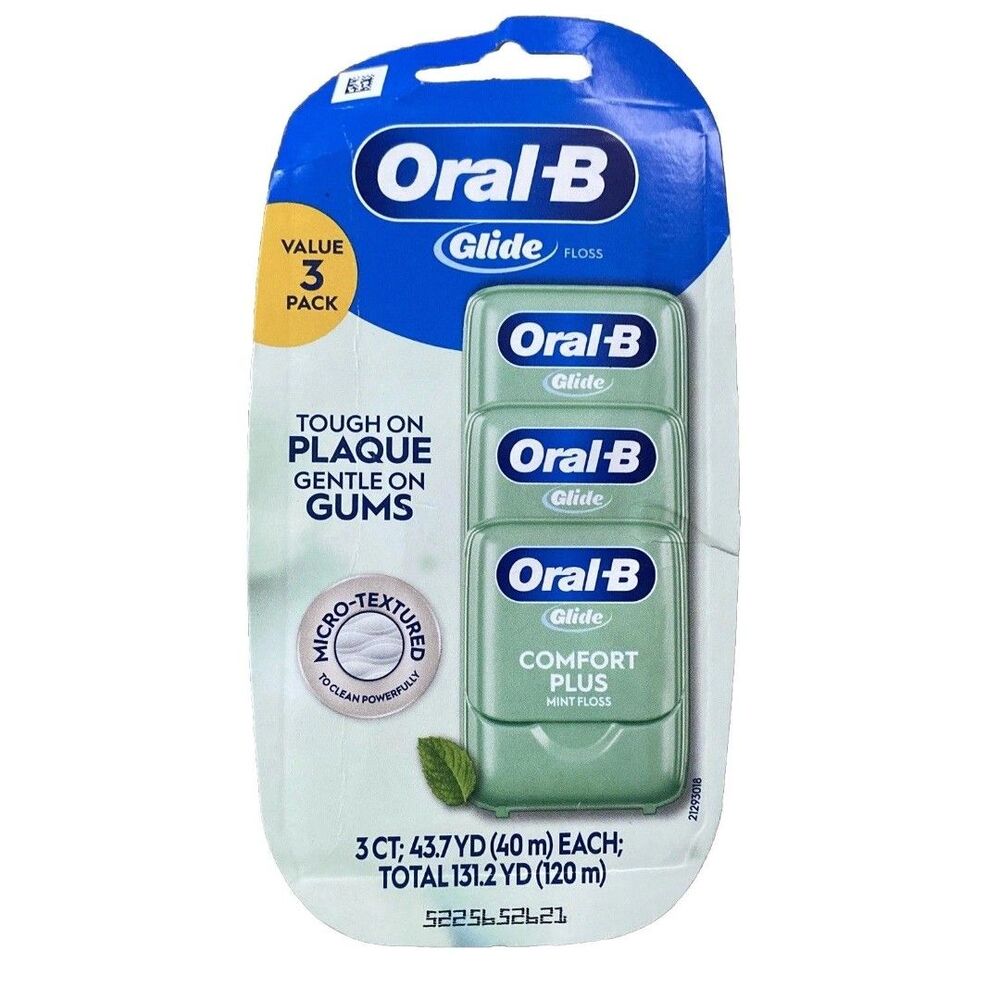 Oral-B Glide Pro-Health Comfort Plus Floss Mint Pack Of 3 New